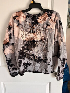 Affliction Speed Shop American Customs Men’s Graphic Sweatshirt Gray & Black